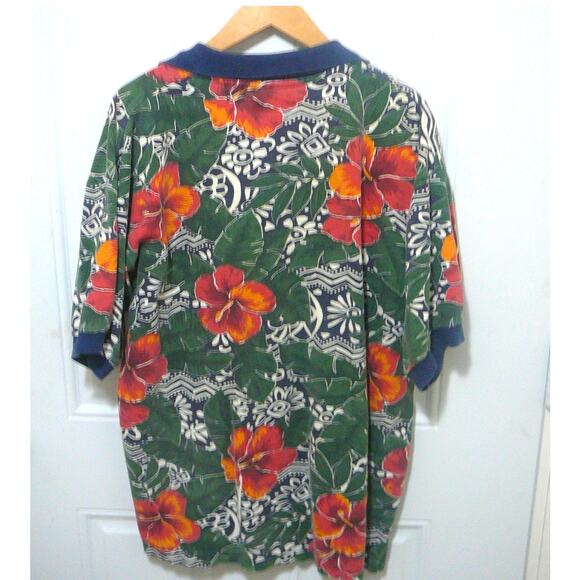 Mens Roundtree & Yorke Hawaii Style Polo Shirt sz L - Picture 2 of 6